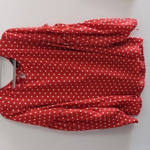 EUC Red polka dot blouse